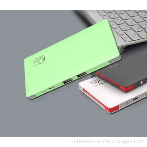2017 newest power bank 10000mAh with 4 outputs and 2 built-in cables
